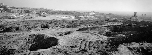 Gaza Strip January 28, 2009, East Jabalya, the Hai-Al-Salam district seen from a built up mound made by IDF bulldozers, where tanks were positioned during the war. This area just looked like after a massiv earthquake.