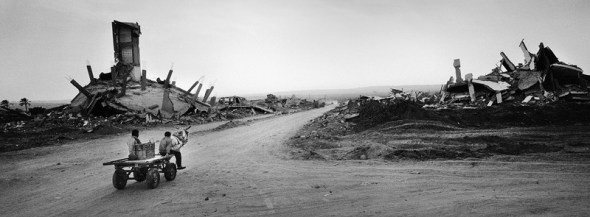 Gaza Strip January 26,2009, approx. 3 km away from the Israel borderline in the industrial area of east Jabalya. Destroyed infrastructure.