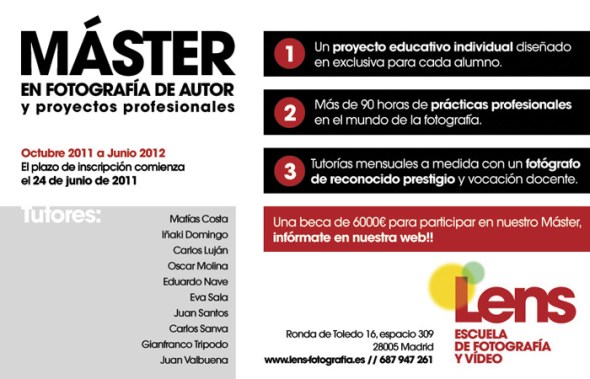 Master LENS en Fotografía de Autor y Proyectos Profesionales