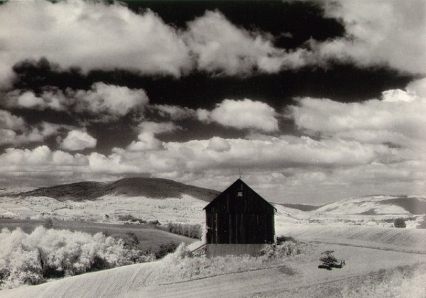 Minor White - White Barn and Clouds