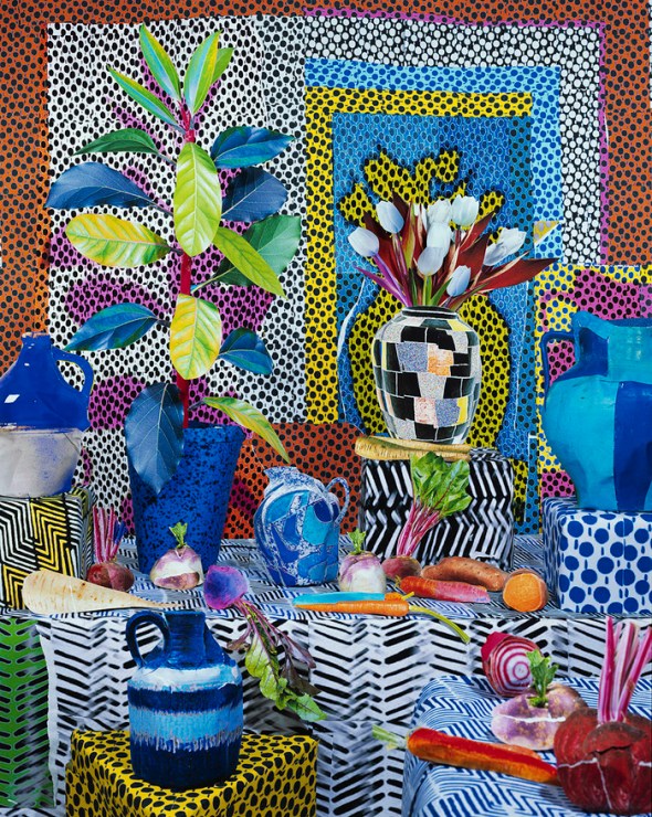 Daniel Gordon - Root Vegetables and Avocado Plant, 60x50 inches, C-Print, 2014