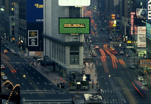 Muntadas, This Is Not an Advertisement, Times Square, New York, 1985. Photo: Pamela Duffy. © Muntadas / ADAGP, Paris, 2012.